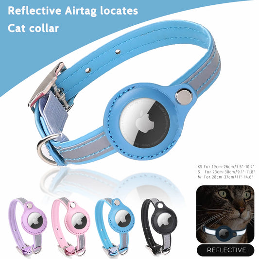 Reflective Pet Collar with Airtag Case - Anti-Lost Tracker for Cats and Dogs
